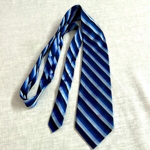 🌞 5/$25 George Blue shades white striped Tie one size fits all cobalt blue OS